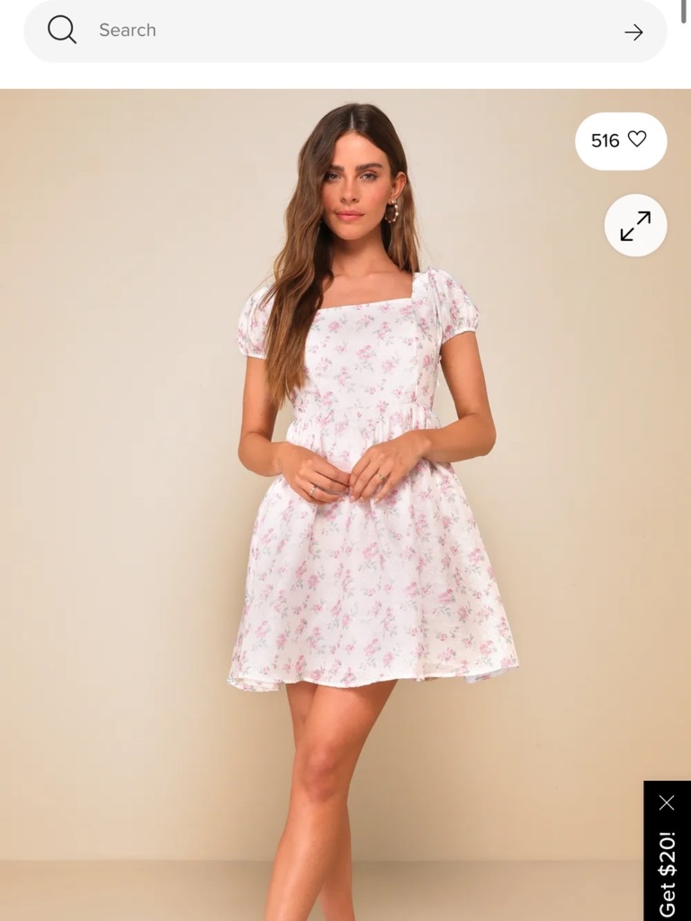 Lulus babydoll floral dress NWT